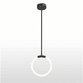 CWI Hoops 1 Light LED Pendant With Black Finish