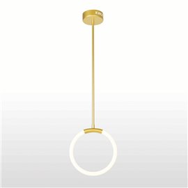 CWI Hoops 1 Light LED Pendant With Satin Gold Finish