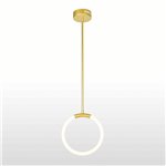 CWI Hoops 1 Light LED Pendant With Satin Gold Finish