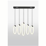 CWI Hoops 5 Light LED Chandelier With Black Finish