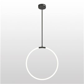 CWI Hoops 1 Light LED Chandelier With Black Finish