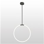 CWI Hoops 1 Light LED Chandelier With Black Finish