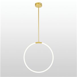 CWI Hoops 1 Light LED Chandelier With Satin Gold Finish