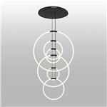 CWI Hoops 6 Light LED Chandelier With Black Finish