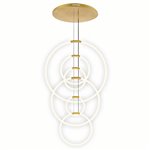 CWI Hoops 6 Light LED Chandelier With Satin Gold Finish