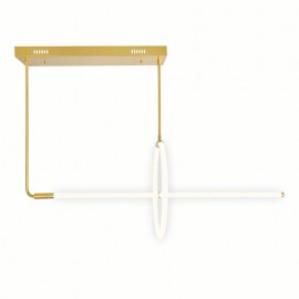 CWI Hoops 2 Light LED Chandelier With Satin Gold Finish