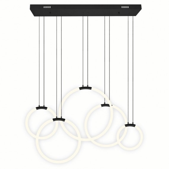 CWI Hoops 5 Light LED Chandelier With Black Finish