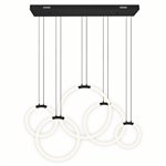 CWI Hoops 5 Light LED Chandelier With Black Finish