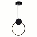 CWI Pulley 10 in LED Black Mini Pendant