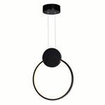 CWI Pulley 12 in LED Black Mini Pendant