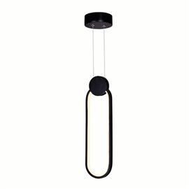 CWI Pulley 4 in LED Black Mini Pendant