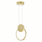 CWI Pulley 8 in LED Satin Gold Mini Pendant