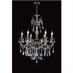 CWI Brass 6 Light Up Chandelier With Antique Brass Finish