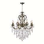 CWI Brass 8 Light Up Chandelier With Antique Brass Finish