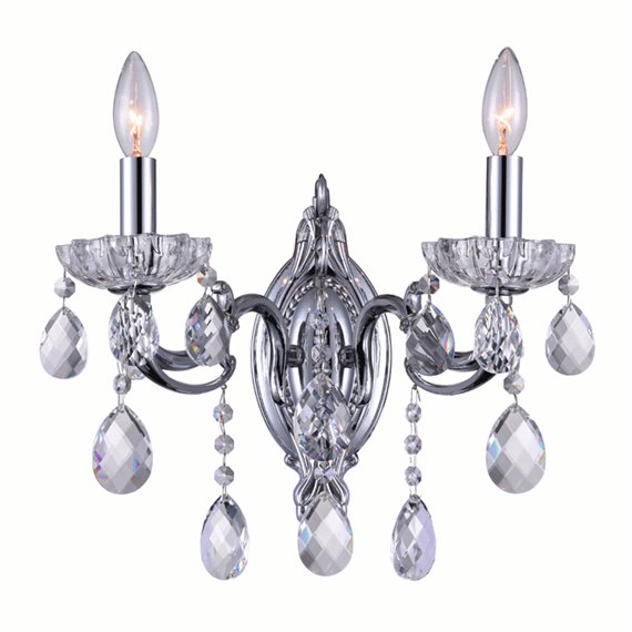 CWI Flawless 2 Light Wall Sconce With Chrome Finish