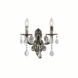 CWI Brass 2 Light Wall Sconce With Black Finish