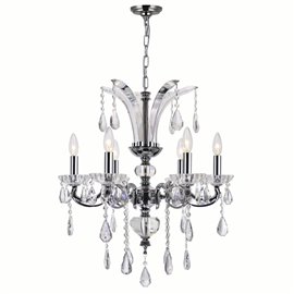 CWI Glorious 6 Light Up Chandelier With Chrome Finish