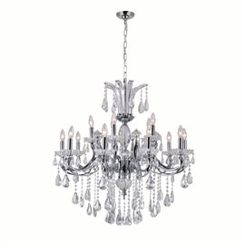 CWI Glorious 15 Light Up Chandelier With Chrome Finish