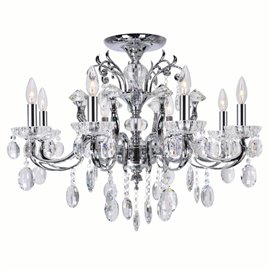 CWI Flawless 8 Light Flush Mount With Chrome Finish