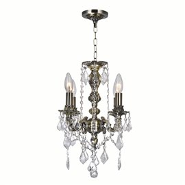 CWI Brass 4 Light Up Chandelier With Antique Brass Finish