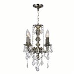 CWI Brass 4 Light Up Chandelier With Antique Brass Finish