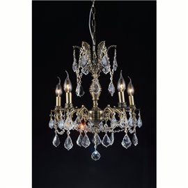 CWI Brass 5 Light Up Chandelier With Antique Brass Finish