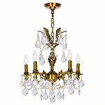 CWI Brass 5 Light Up Chandelier With French Gold Finish