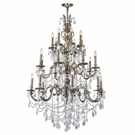 CWI Brass 24 Light Up Chandelier With Antique Brass Finish