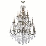 CWI Brass 24 Light Up Chandelier With Antique Brass Finish