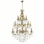 CWI Brass 24 Light Up Chandelier With French Gold Finish