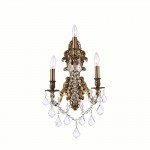 CWI Brass 3 Light Wall Sconce With French Gold Finish