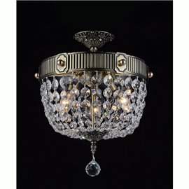 CWI Brass 3 Light Bowl Flush Mount With Antique Brass Finish