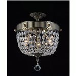 CWI Brass 3 Light Bowl Flush Mount With Antique Brass Finish