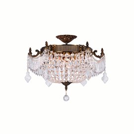 CWI Brass 6 Light Bowl Flush Mount With French Gold Finish