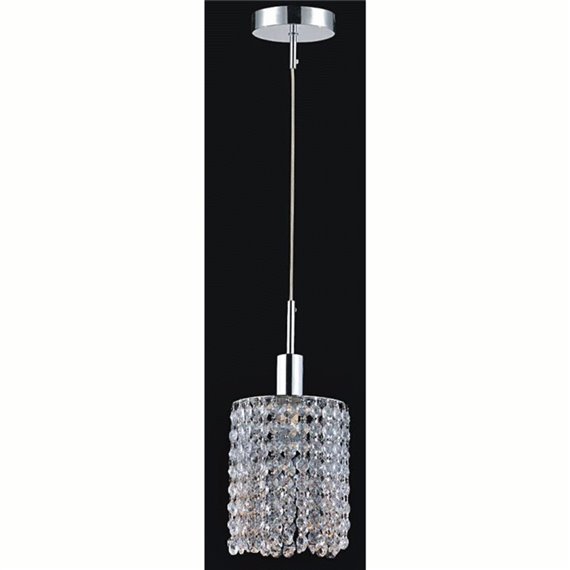 CWI Glitz 1 Light Down Mini Pendant With Chrome Finish