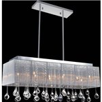 CWI Water Drop 14 Light Drum Shade Chandelier With Chrome Finish