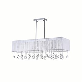 CWI Water Drop 14 Light Drum Shade Chandelier With Chrome Finish