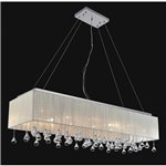 CWI Water Drop 17 Light Drum Shade Chandelier With Chrome Finish