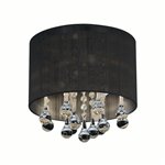 CWI Water Drop 4 Light Drum Shade Flush Mount With Chrome Finish