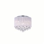 CWI Water Drop 6 Light Drum Shade Flush Mount With Chrome Finish