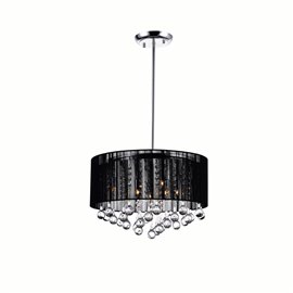 CWI Water Drop 6 Light Drum Shade Chandelier With Chrome Finish