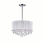 CWI Water Drop 6 Light Drum Shade Chandelier With Chrome Finish