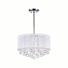 CWI Water Drop 6 Light Drum Shade Chandelier With Chrome Finish