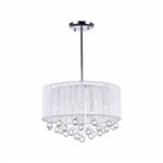 CWI Water Drop 6 Light Drum Shade Chandelier With Chrome Finish