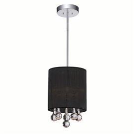 CWI Water Drop 1 Light Drum Shade Mini Pendant With Chrome Finish