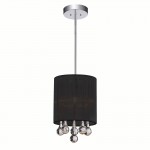 CWI Water Drop 1 Light Drum Shade Mini Pendant With Chrome Finish