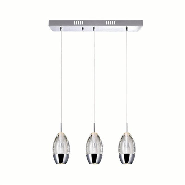 CWI Water Drop 1 Light Drum Shade Mini Pendant With Chrome Finish