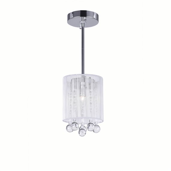 CWI Water Drop 1 Light Drum Shade Mini Pendant With Chrome Finish