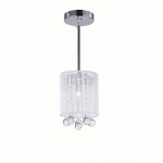 CWI Water Drop 1 Light Drum Shade Mini Pendant With Chrome Finish