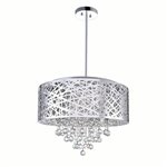 CWI Eternity 9 Light Drum Shade Chandelier With Chrome Finish